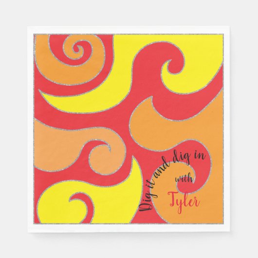 こうもりまたはバー(ユダヤ教の)バル・ミツバーナプキンスワール スタンダードランチョンナプキン (正面)