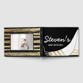 こうもりまたはバー（ユダヤ教の）バル・ミツバーパーティーブラック金ゴールドゲストハウス ゲストブック (全面)