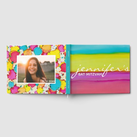 こうもりまたはバー(ユダヤ教の)バル・ミツバーパーティー紙吹雪ゲストブック ゲストブック (全面)