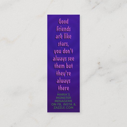 こうもりを覗き込む スキニー名刺 (裏面)