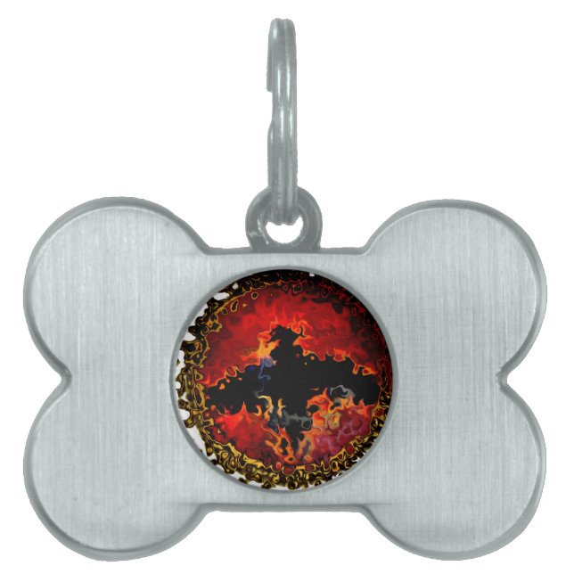 こうもりアート不気味動物 ペットネームタグ (正面)