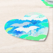 こうもりインフライトパステルブルー ペーパーコースター (アングル)