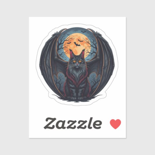 こうもりウィングクーンメインクーンハロウィーン シール (シート)