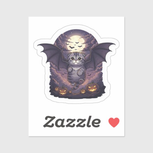 こうもりウィングフォールド – スコティッシュフォールドこうもりキャットハロウィーン シール (シート)