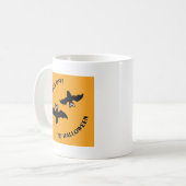 こうもりオフハロウィーンオレンジスクエア コーヒーマグカップ (正面左)