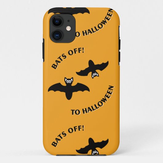 こうもりオフハロウィーンオレンジスクエア Case-Mate iPhoneケース (裏面)