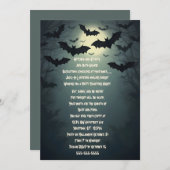 こうもりオーバーヘッドハローウィンパーティ 招待状 (正面/裏面)