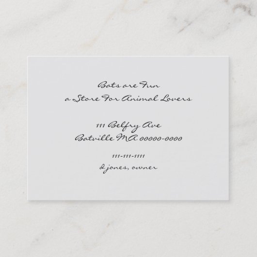 こうもりカップルのデート 名刺 (裏面)