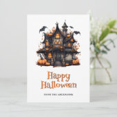 こうもりカボチャ幽霊幽霊のよく出るハウスハロウィンカード シーズンカード (スタンド正面)