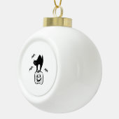 こうもりキャットカボチャのハロウィーン セラミックボールオーナメント (右)