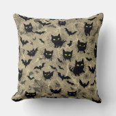 こうもりキャットデザイン クッション (正面)