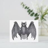 こうもりクラシック動物学的エッチング ポストカード (スタンド正面)