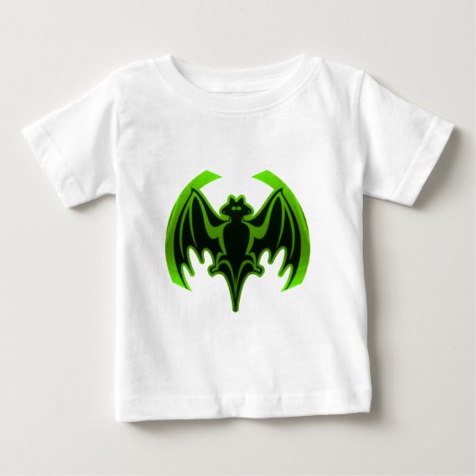 こうもりグリーンミュージアムザズルギフト ベビーTシャツ (正面)