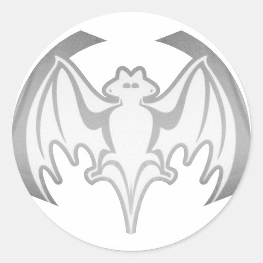 こうもりグレーInvザ博物館ザズルギフト ラウンドシール (正面)