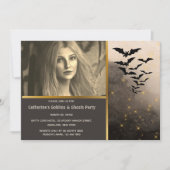 こうもりコロニーの夜空灯着パーティー成人 招待状 (正面)