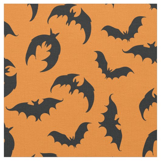 こうもりゴシックハロウィーンオレンジ ファブリック (クローズアップ)
