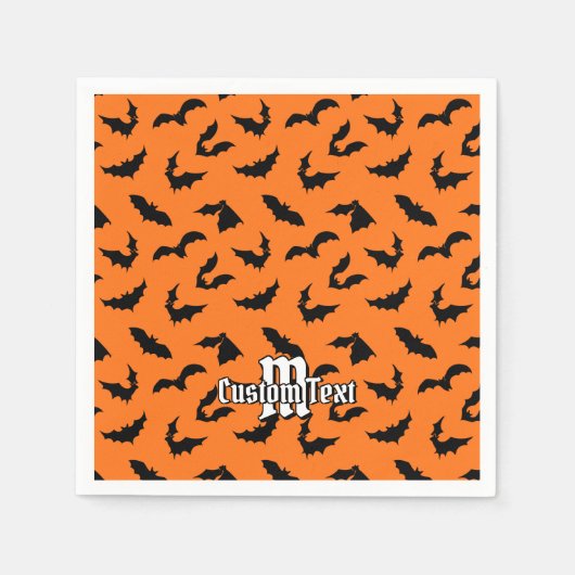 こうもりシルエットパターン スタンダードカクテルナプキン (正面)