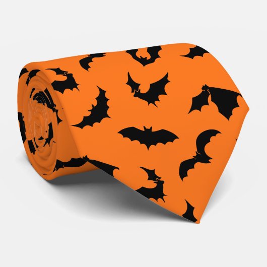 こうもりシルエットパターン ネクタイ (ロール)