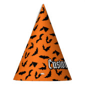 こうもりシルエットパターン パーティーハット (左)