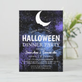 こうもりシンプルナイトフルムーンハロウィンディナーパーティー 招待状 (スタンド正面)