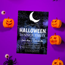 こうもりシンプルナイトフルムーンハロウィンディナーパーティー