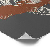 こうもりシンボルリブケージヴィンテージコラージュ ポスター (角)