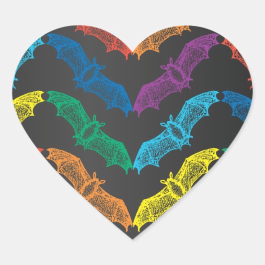 こうもりシール ハートシール (正面)