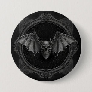 こうもりスカルゴシックDark, Ai生成デザイン 缶バッジ