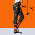 こうもりストライプズOrangeブラックハロウィン最高のの質度 レギンス<br><div class="desc">こうもりストライプズOrange Black Halloween質の最高の高いレギンス</div>