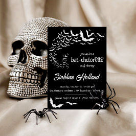 こうもりチェロレットハロウィーンをテーマにしたバチェロレッテ 招待状