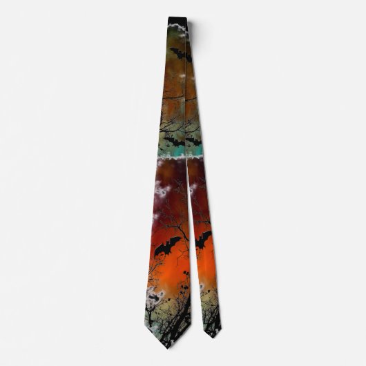 こうもりナイトアウト不気味ハロウィーンタイ ネクタイ (正面)