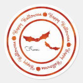 こうもりハッピーハローウィンオレンジシャインパーティー治療 ラウンドシール (正面)