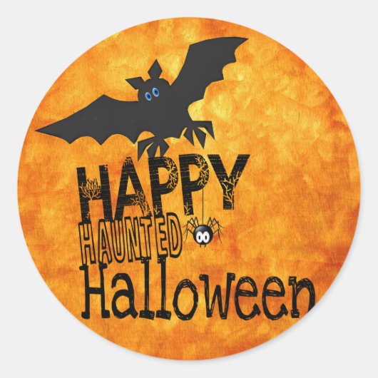 こうもりハッピーハローウィン ラウンドシール (正面)