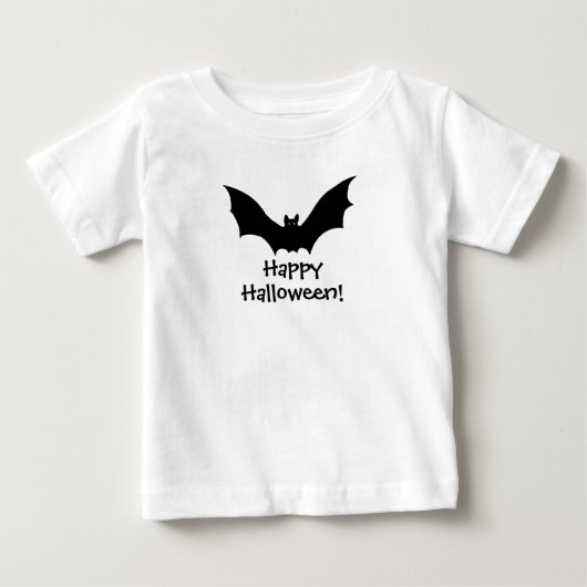 こうもりハッピーハローウィン 不気味 ベビーTシャツ (正面)