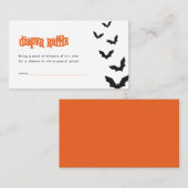 こうもりハロウィンベビーシャワーおむつラッフルカード 名刺 (正面/裏面)