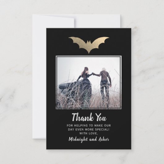 こうもりハロウィン結婚ズ サンキューカード (正面)