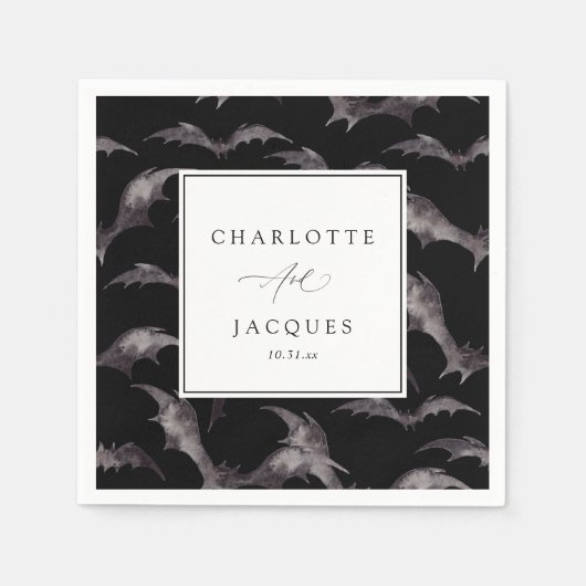 こうもりハロウィン結婚ズ スタンダードカクテルナプキン (正面)