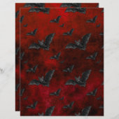 こうもりハロウィーンスクラップブック紙 (正面/裏面)