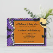 こうもりハロウィーン誕生日 招待状 (スタンド正面)