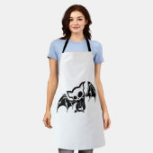 こうもりハロウィーン エプロン (着用した状態)