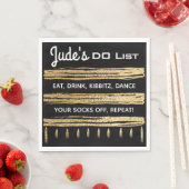 こうもりバー(ユダヤ教の)バル・ミツバークラシックブラックアンド金ゴールドナプキンス スタンダードランチョンナプキン (インサイチュ)