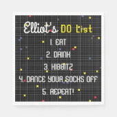 こうもりバー(ユダヤ教の)バル・ミツバーゲームオン スタンダードランチョンナプキン (正面)