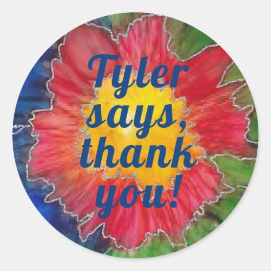 こうもりバー(ユダヤ教の)バル・ミツバーステッカーラウンドエレガントフローラインク ラウンドシール (正面)