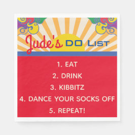 こうもりバー（ユダヤ教の）バル・ミツバーヒッピーをテーマにしたナプキンス スタンダードランチョンナプキン