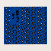 こうもりパターンハロウィンブルークラスルーム交換カード 名刺 (外部フラット)