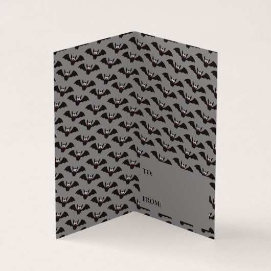 こうもりパターンハロウィンブルークラスルーム交換カード 名刺 (内部)