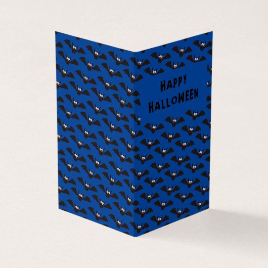こうもりパターンハロウィンブルークラスルーム交換カード 名刺 (外部)
