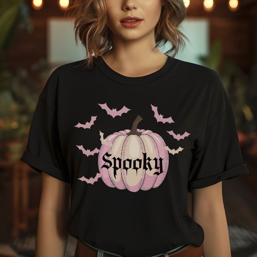 こうもりパンプキ不気味ンハロウィーンTシャツパステル Tシャツ
