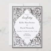 こうもりビクトリアントゥルデスブラック&タンハンドスティング 招待状 (正面)