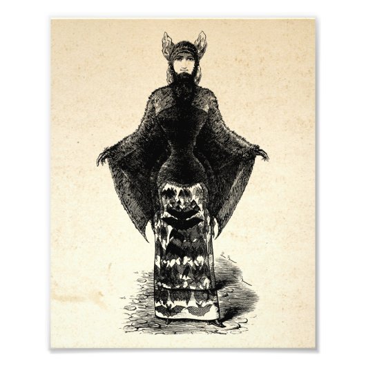 こうもりビクトリアン衣装の少女I フォトプリント (正面)